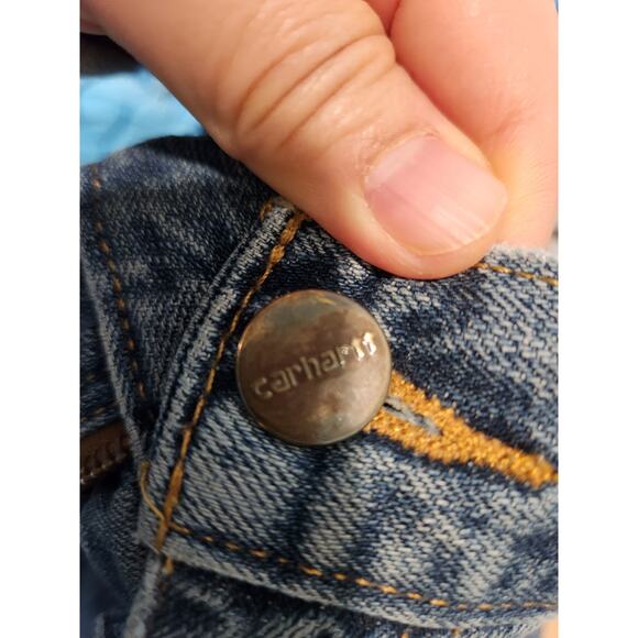Carhartt Relaxed Straight Jeans 40x30 Durable Workwear Blue‎ Denim B320-WTB - Picture 4 of 6